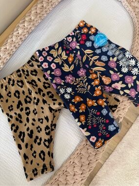 Baby Floral & Leopard Fleece Leggings Set Carters